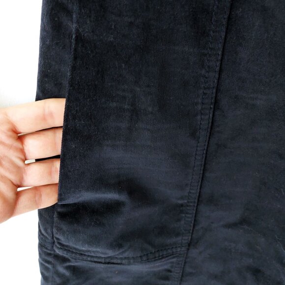 NWOT Navy Blue Cotton Velvet Shift Dress 0 Christmas Parties - Picture 6 of 8